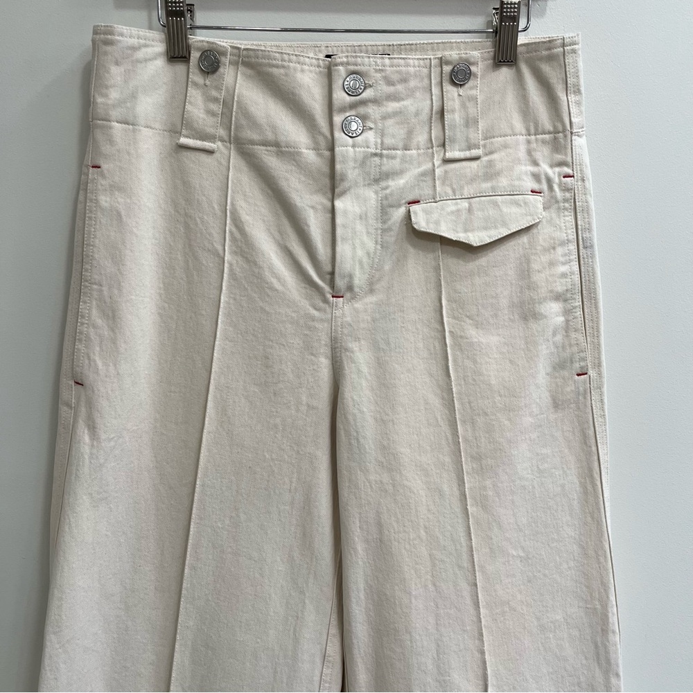 Isabel Marant Pants Creamy White (Ecru) Dilemony Denim Trousers 38 U.S Size 6 - Picture 6 of 16